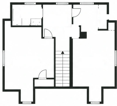 First floor: two bedrooms, a bathroom, the landing and the stair, with closets and a wardrobe.