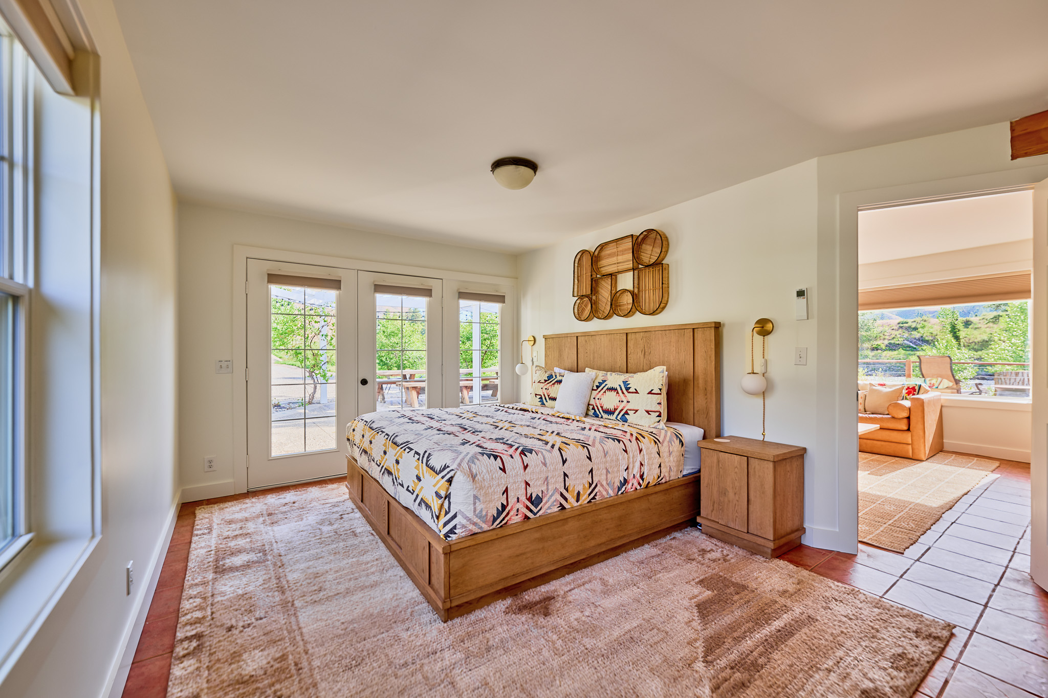 Guest suite king bedroom, open to the living room