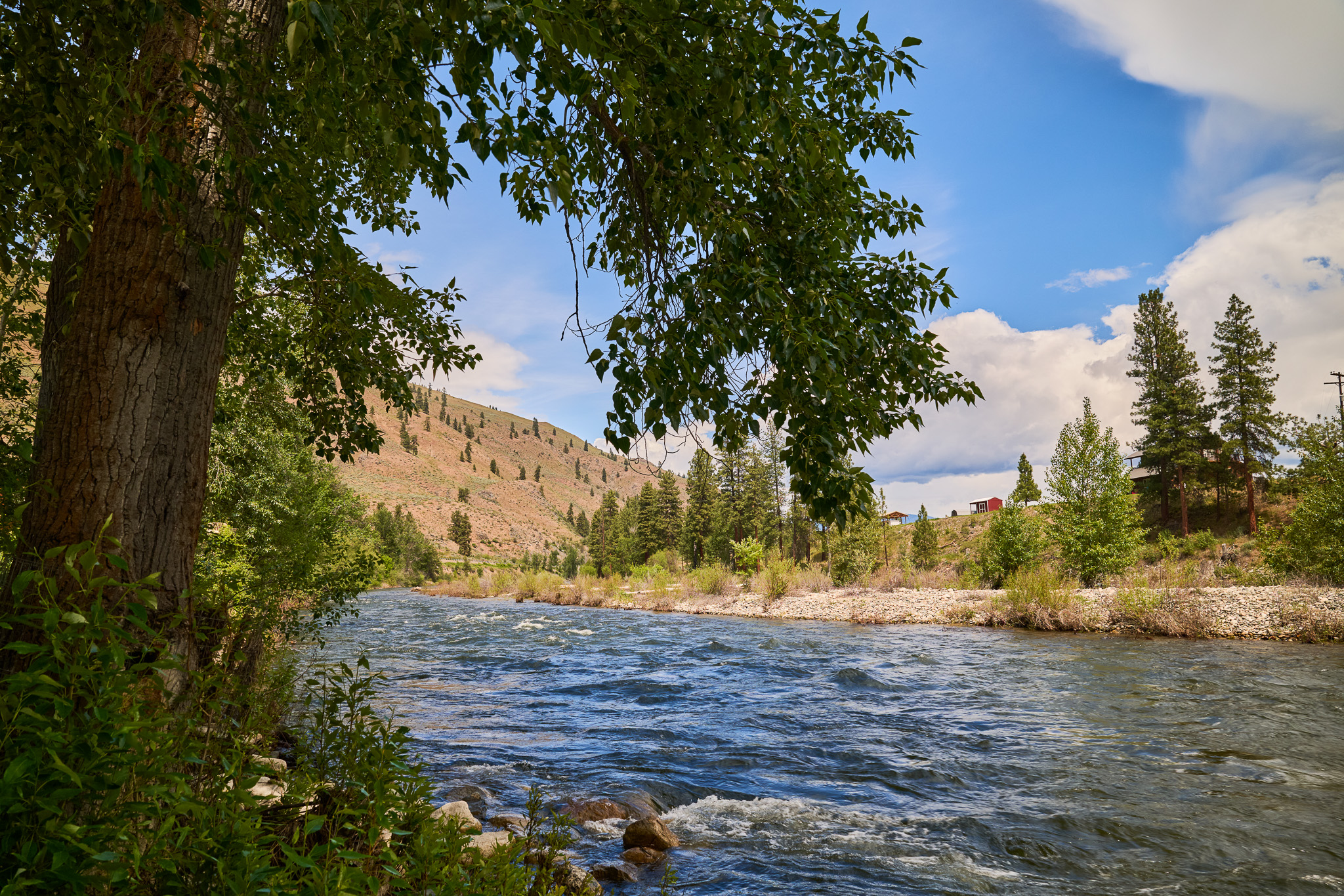 The Methow running past River's Edge Ranch